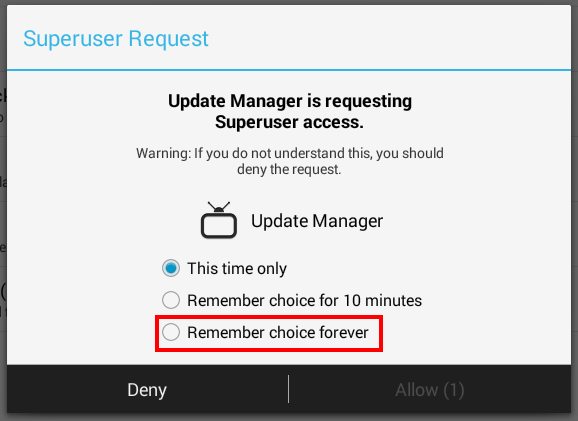 Android Install Superuser Request