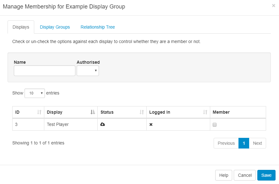 Display Group Memberships