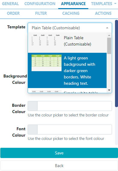 DataSet View Templates