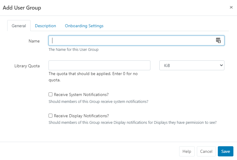 User Group Add Form