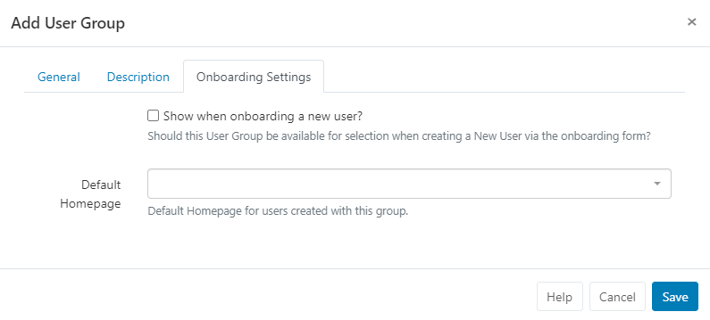 Onboarding Settings