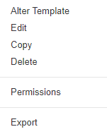 Templates Row Menu