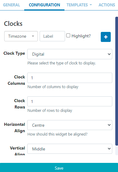 World Clock Configuration